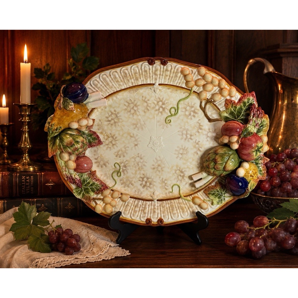 Fitz & Floyd Venetian Romance 19" Oval Serving Platter New In Box 661645